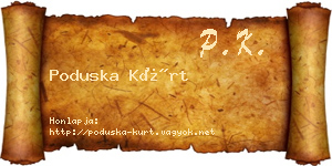 Poduska Kürt névjegykártya